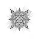 flower leafs stars mandala chains shines tattoo design idea
