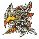 eagle feather  tattoo design idea