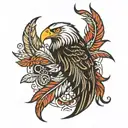 eagle feather  tattoo design idea