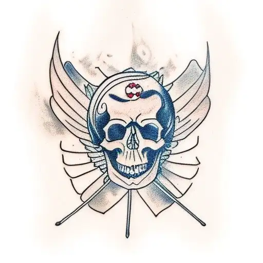 Skull butterfly tattoo design idea