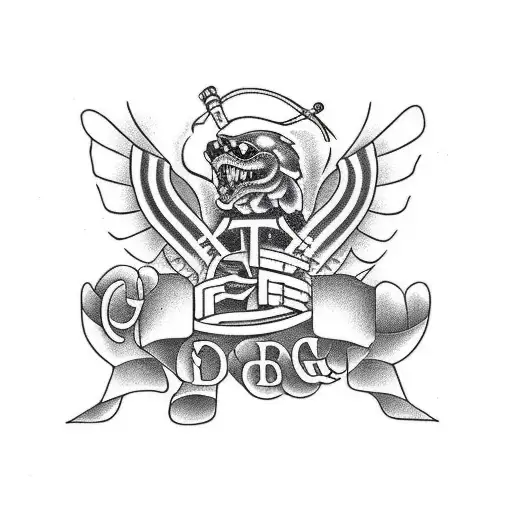the letters "FDG" in OTF rappper font tattoo design idea