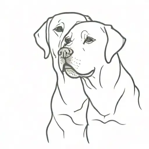 two Labrador dog faces laughing  tattoo design idea