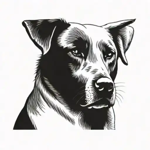 two Labrador dogs face  tattoo design idea