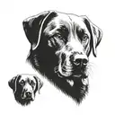 two Labrador dogs face  tattoo design idea