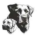 two Labrador dogs face  tattoo design idea