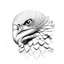 vulture in nest with the Flamengo FC crest  tattoo design idea