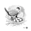 vulture in nest with the Flamengo FC crest  tattoo design idea
