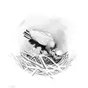 vulture in nest with the Flamengo FC crest  tattoo design idea