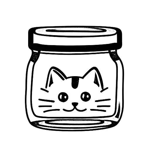 cat in a pickle jar tattoo design idea