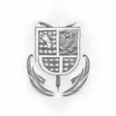 chilean flag black and white  tattoo design idea