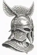 gladiator helmet, death tattoo design idea