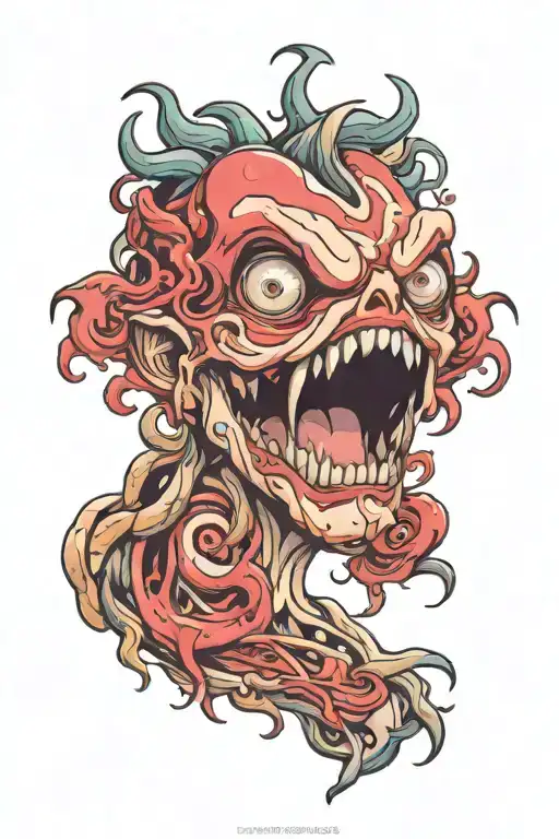 ubel ahegao heart eyes tattoo design idea