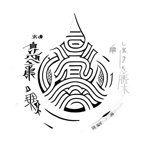 four kanji in line tattoo design idea
