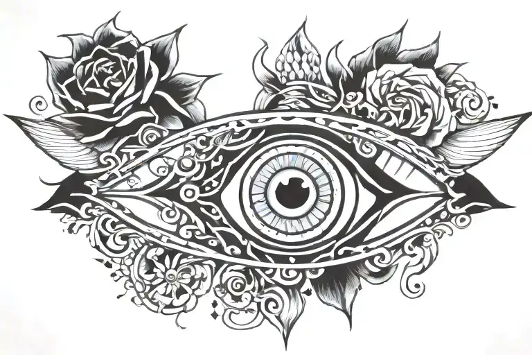 eleven 11 11 evil eye tattoo design idea