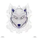 A geometric pattern of basketballs and wolf silhouettes forming a symmetrical design tattoo design idea
