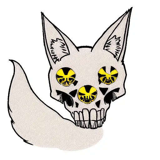 Fox scull tattoo design idea