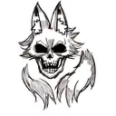 Fox scull tattoo design idea