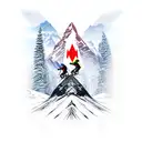 mountains mountain biking snowboarding Africa tattoo design idea