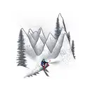 mountains mountain biking snowboarding Africa tattoo design idea