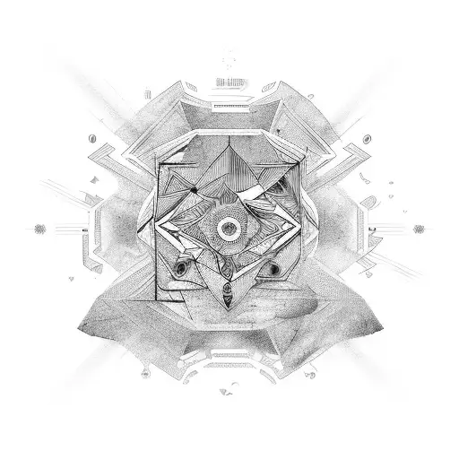 straight line tattoo, geometric  tattoo design idea