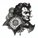 Clockwork Beethoven tattoo design idea