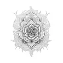 Intricate lash design with a touch of floral elements tattoo design idea