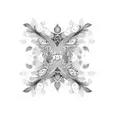 Intricate lash design with a touch of floral elements tattoo design idea