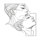 2 closed eyes, write death above the eyes and write death's cousin right under the eyes  tattoo design idea