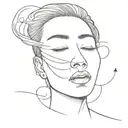 2 closed eyes, write death above the eyes and write death's cousin right under the eyes  tattoo design idea