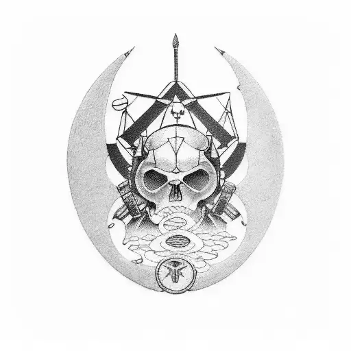 tarot card aviation mechanic tattoo design idea