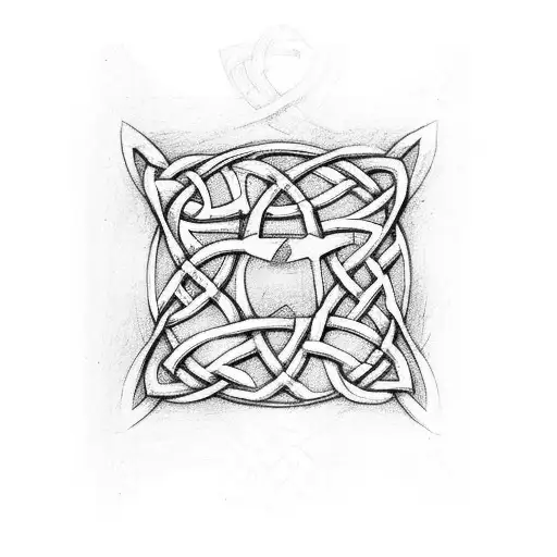celtic trinity knot, with the initials J J W S tattoo design idea