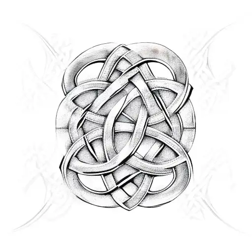 celtic trinity knot, with the letters J J W S tattoo design idea