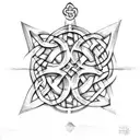 celtic trinity knot, with the initials J J W S tattoo design idea