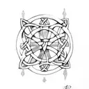 celtic trinity knot, with the initials J J W S tattoo design idea