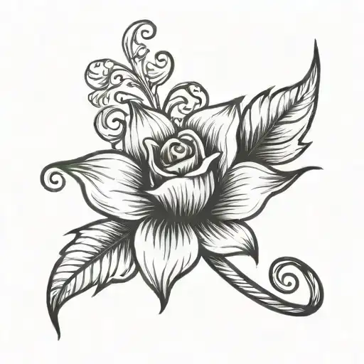 love cursive small flower on end of e tattoo design idea