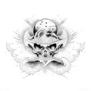 the sky in hell tattoo design idea