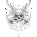 the sky in hell tattoo design idea