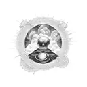 the sky in hell tattoo design idea