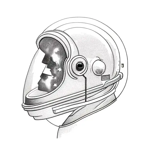 astronaut with earth reflection on his helmet tattoo design idea
