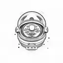 astronaut with earth reflection on his helmet tattoo design idea