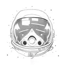 astronaut with earth reflection on his helmet tattoo design idea