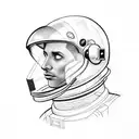 astronaut with earth reflection on his helmet tattoo design idea