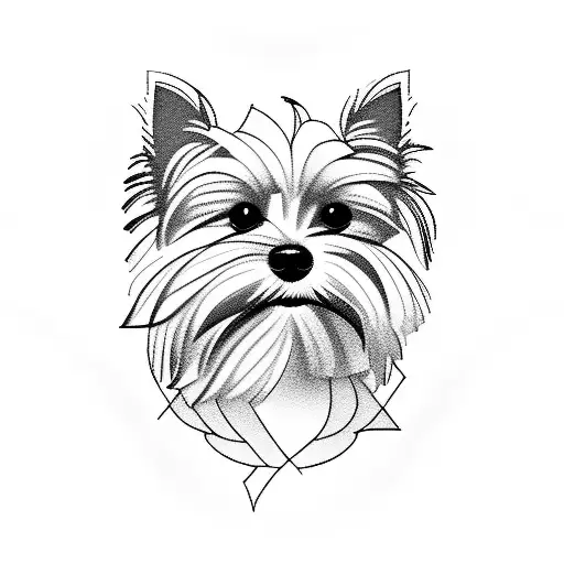 yorkie profile silhouette tattoo design idea