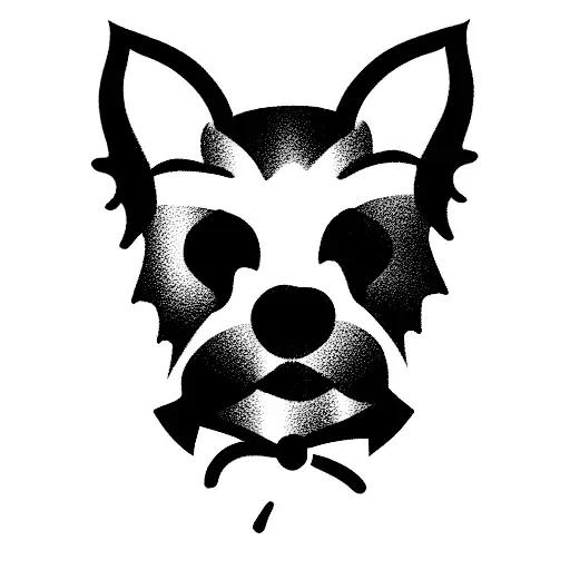 yorkie silhouette tattoo design idea