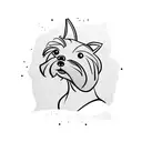 yorkie side profile silhouette tattoo design idea