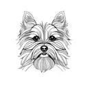 yorkie side profile silhouette tattoo design idea