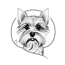 yorkie side profile silhouette tattoo design idea