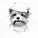yorkie side profile silhouette tattoo design idea