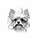 yorkie side profile silhouette tattoo design idea