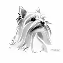 yorkie side profile silhouette tattoo design idea